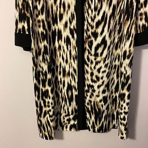 Chico’s Speckled Animal-Blocked Shirtdress Leopard Print Dress size 2 (L/12) - Picture 4 of 16